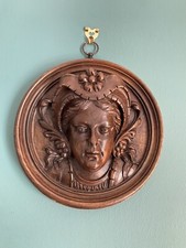 Carved Walnut Roundel Figure