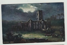 1906 Tuck Oilette Postcard, Fountains Abbey by Moonlight