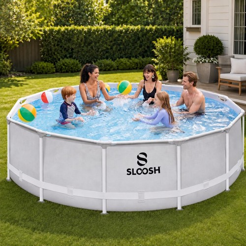 Round above ground pool - above,