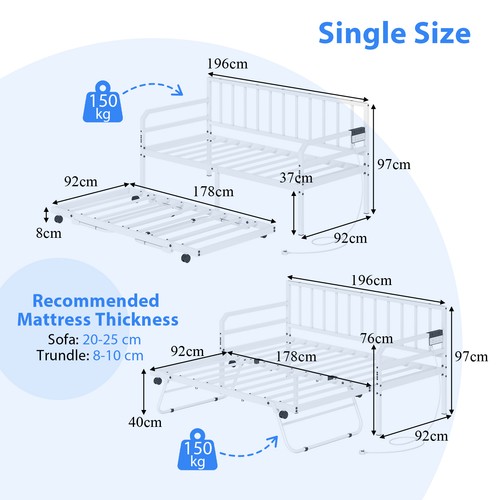 Single size daybed with - daybed,