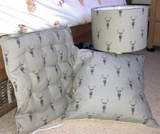 Sophie Allport Christmas Bundle Stags Cushion Lampshade & Seat Pad 