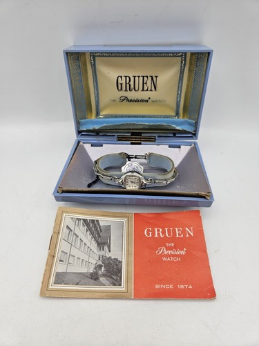 Blue gruen precision watch box - gruen,