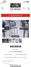 2 x ACACIA Breakfast Bar Stools - Blue