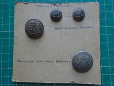 4 vintage railway buttons