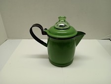 VINTAGE ENAMELWARE GREEN AND