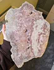 Pink Amethyst Large Slab With Raw And Druzy Inclusions Heavy Piece