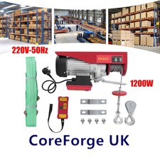 600kg Electric Hoist with Wireless Control & Two Slings for Garage, Warehouses