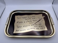 Vintage 1950s Small Woodmet Cocktail Tray Made In England Home Bar / Man Cave