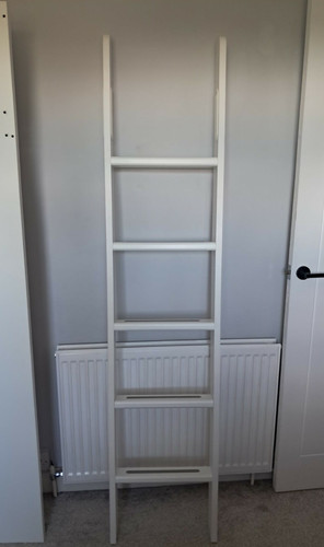 White wooden bunk bed ladder - white,