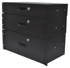 Metal Rack Drawers for Data Racks & Flight Cases with Lock 255mm Deep