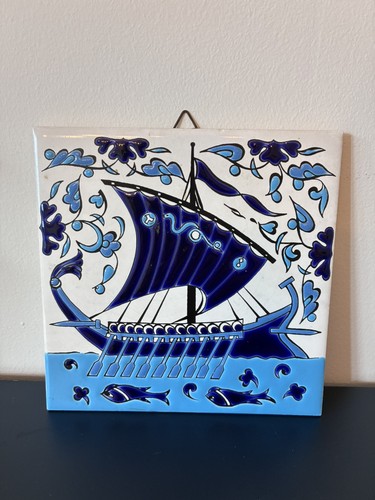 Handcrafted blue ship - ship, on
