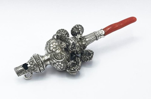 Silver baby rattle birmingham - silver,