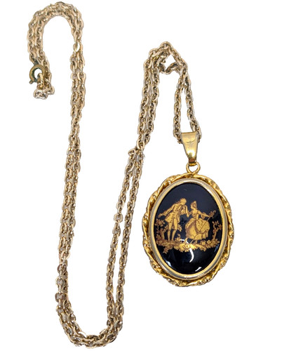 Vintage limoges pendant - limoges,