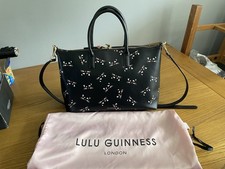Lulu Guinness Black Leather Bag With Whiskers Detail