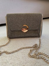 Dune small sparkly Gold evening bag with gold chain strap