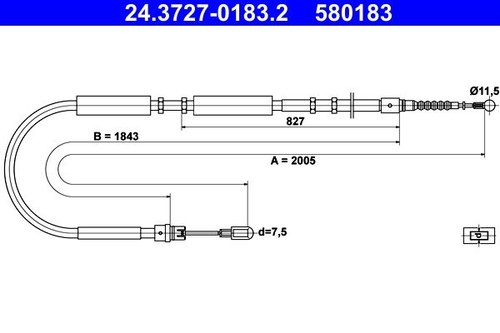 Handbrake cable for audi - handbrake,