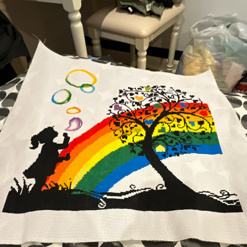 Finished cross stitch piece - finished,