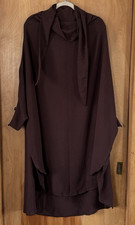Moroccan Dubai Kaftans Farasha Abaya Dress Fancy Long Gown One Size NWOT Brown