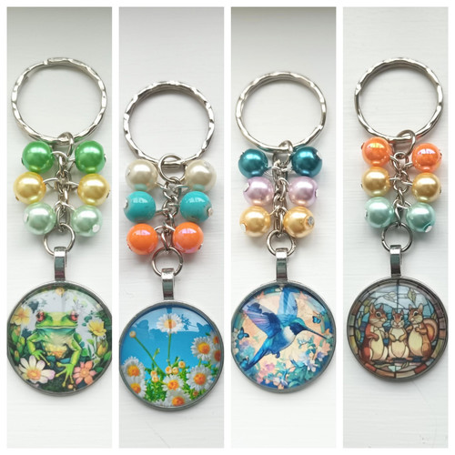 Cabochon charm key ring bundle - charm,