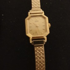 Ladies gold plated octagonal - gold,