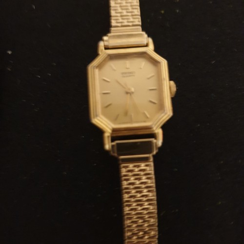 Ladies gold plated octagonal - gold,