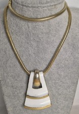 Vintage Crown Trifari Necklace With White Pendant