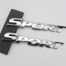 2x Metal Silver Sport Logo Sticker Car Trunk Fender Emblem Badge Decor Stickers