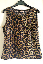 New Vintage Kelso Leopard Print  Sparkly Seqinned  Tank Top  Size M UK 10 - 12