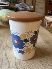 Vintage Crown Devon Mary Quant Canister Jar Carnaby Daisy  1960s 1970s