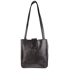 Womens Medium Brown Faux Leather Shoulder Bag