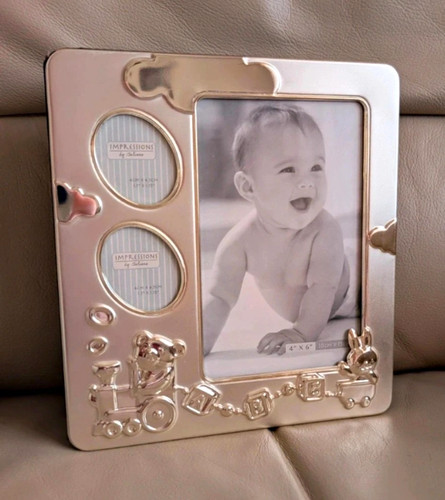 Silver baby photo album 4x6in - silver,