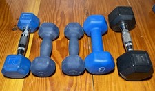 5 DUMBBELLS LOT 5 LB 8 LB 10