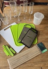 Camping Kitchen Essentials - Utensils, Heat Mats, Chopping Board, Wine Glasses