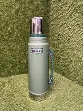 Aladdin Stanley Vacuum Flask  Vintage USA Metal Thermos Flask Green Quart