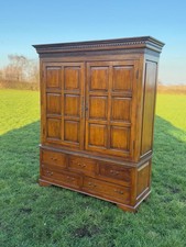 Antique reproduction oak kitchen press larder cupboard drawers bookcase 