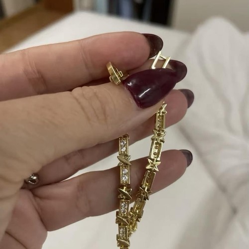 Gold tennis bracelet - gold,