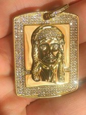 Mens Dog Tag Jesus Piece 1ct