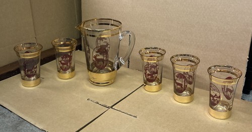 Vintage glass lemonade set - vintage,