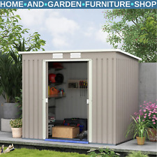 Metal Garden Storage Shed with Double Door 7 x 4ft Patio Tool Shed Outhouse Grey