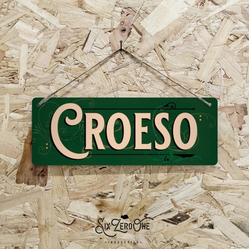 Croeso metal sign welsh - welsh, bar