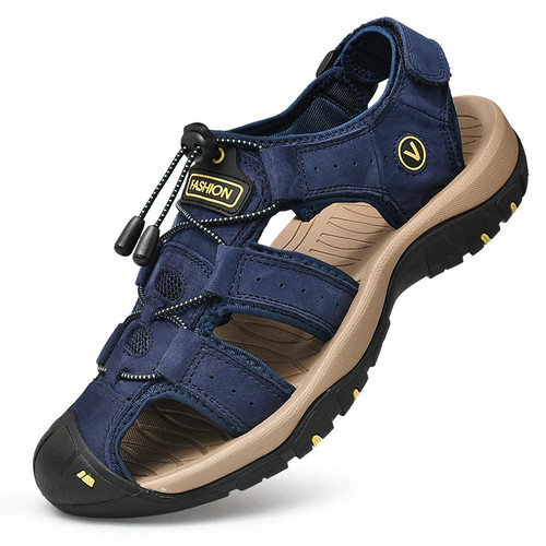 Men genuine leather sandals - men,