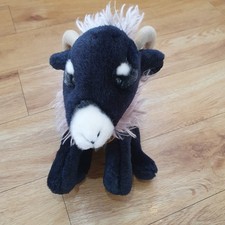 Faithful Friends Goat Sheep Ram Horns Soft Toy Plush Farm Animal Brown Black
