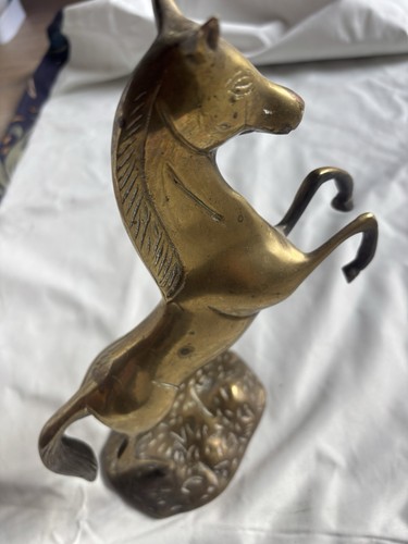 Brass rearing horse - brass, statue