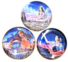Collectors Plates Trio Royal Doulton Franklin Mint Heirloom Native American Life