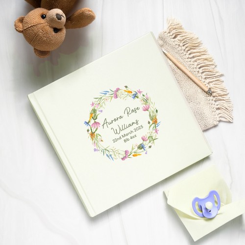 Personalised floral new baby - new,