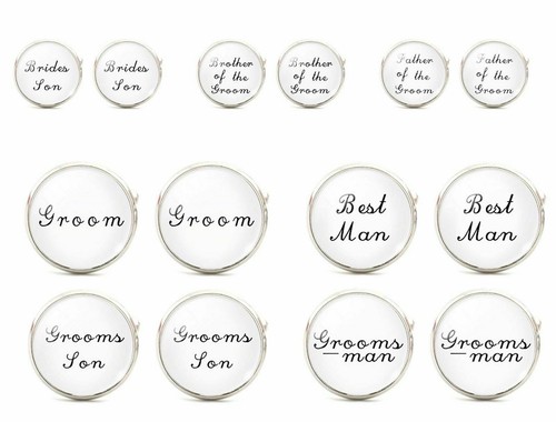 Mens white wedding cufflinks - white,