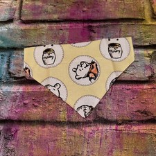Handmade DOG BANDANAS Neckerchief Scarf slide on collar XS  