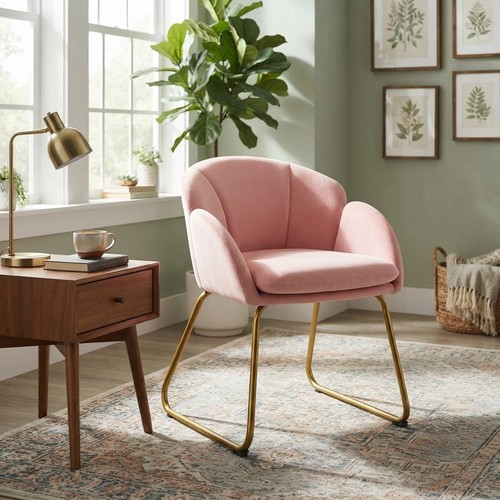 Luxury pink velvet armchair - velvet,