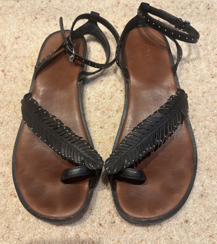 Coach leather feather sandals - coach,