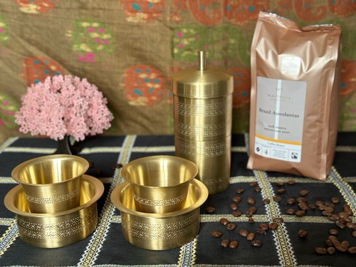 Indian brass coffee - davara, set